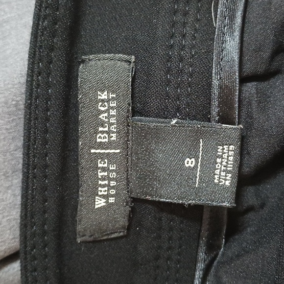 WHITE HOUSE BLACK MARKET PONTE BODY CON BLACK MINI PENCIL SKIRT 8 FULLY LINED - Picture 10 of 11